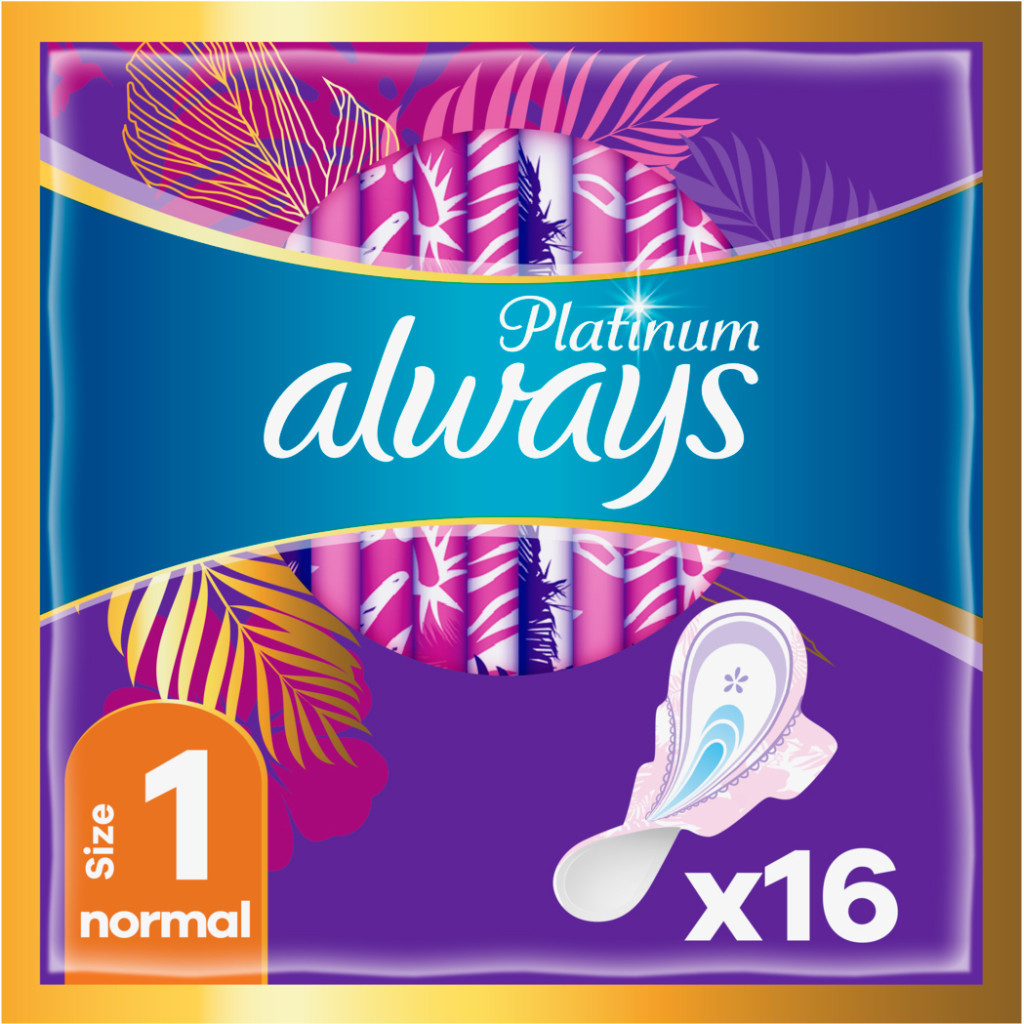 Гігієнічні прокладки Always Platinum Normal (Розмір 1) 16 шт. (8001090444912) - головне фото