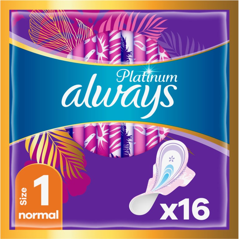 Гігієнічні прокладки Always Platinum Normal (Розмір 1) 16 шт. (8001090444912) - фото 1