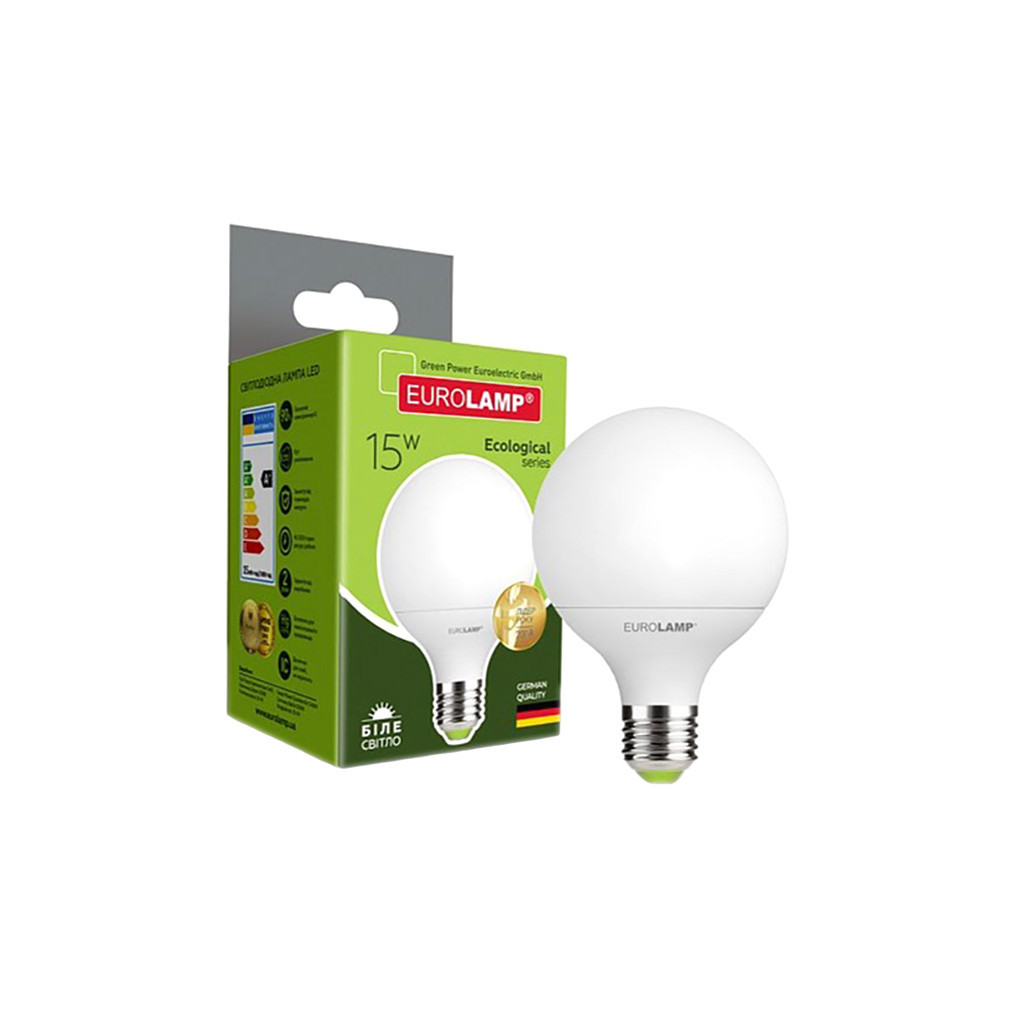 Лампочка Eurolamp LED G95 15W E27 4000K 220V (LED-G95-15274(P)) - фото 1