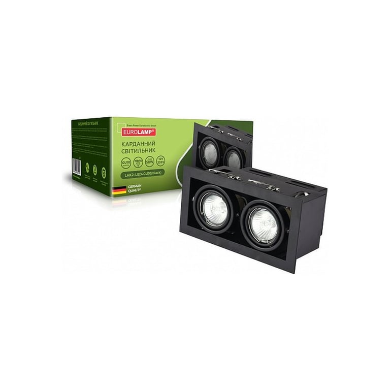 Світильник точковий Eurolamp LED GU10x2 black (LHK2-LED-GU10(black)) - фото 1