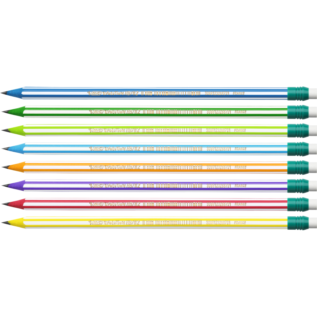 Олівець графітний Bic Evolution Stripes HB, з гумкою (bc8960342) - фото 2 Олівець графітний Bic Evolution Stripes HB, з гумкою (bc8960342) - фото 2