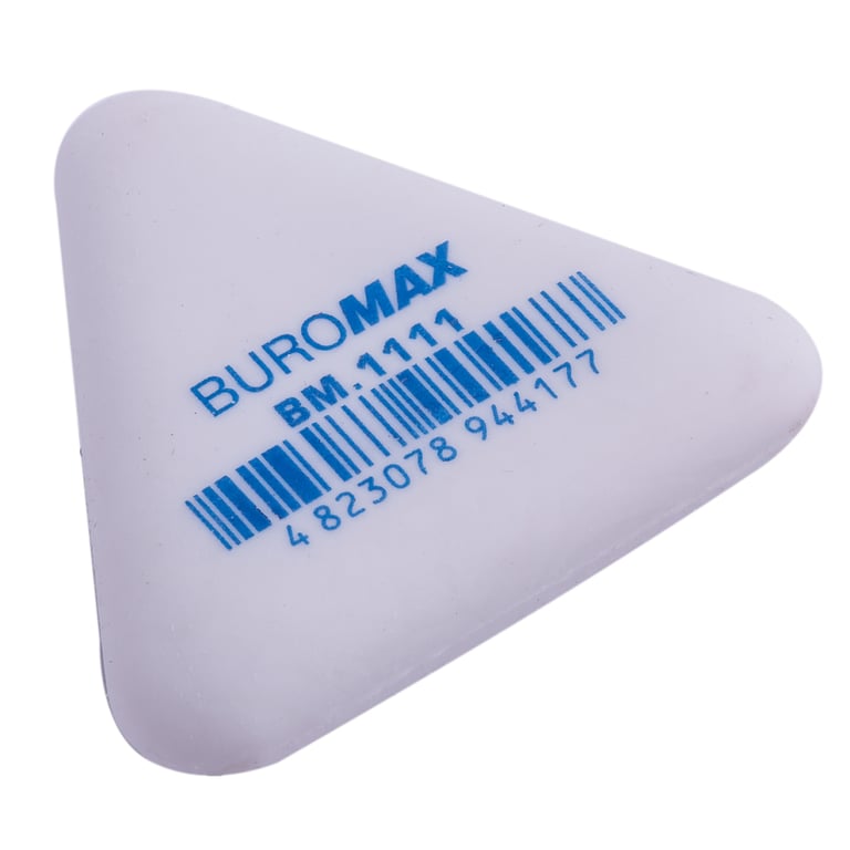 Гумка Buromax трикутна, 37x37x9 мм синт.каучук біла (BM.1111) - фото 1