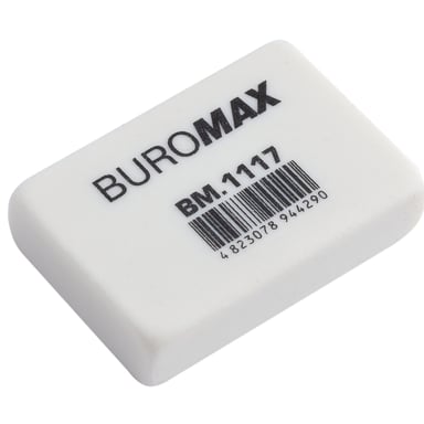 Гумка Buromax М прямокутна 32x22x8 мм біла (BM.1117) - фото 1