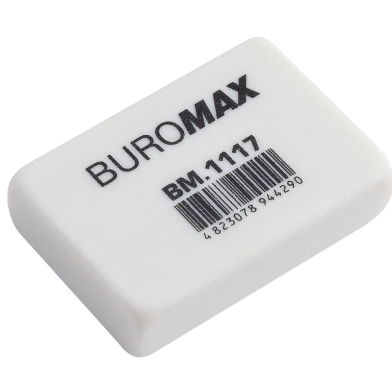 Гумка Buromax М прямокутна 32x22x8 мм біла (BM.1117) - фото 1