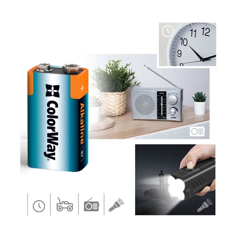 Батарейка ColorWay Крона 6LR61 9V Alkaline Power * 1 (CW-BA6LR61-1BL) - фото 4