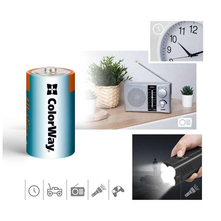 Батарейка ColorWay D LR20 Alkaline Power * 2 (CW-BALR20-2BL) - фото 4