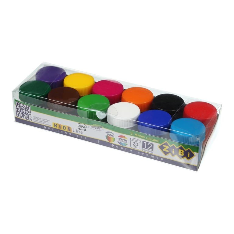 Гуашеві фарби ZiBi KIDS Line -2, 12 кольорів х 20 мл (ZB.6605) - фото 1
