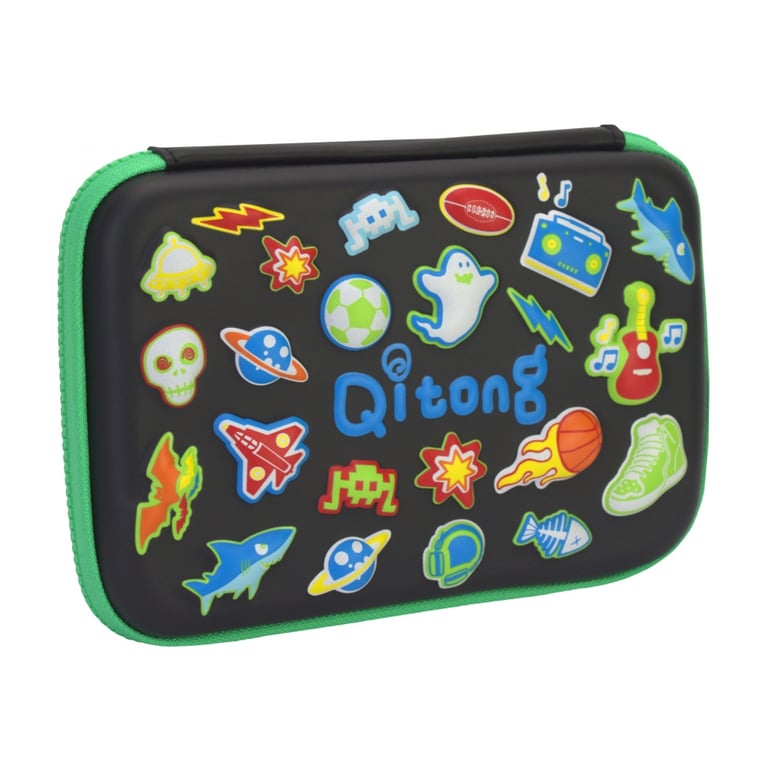 Пенал Cool For School з тисненням 1 відділення Чорний (QT-5638-Black) - фото 1