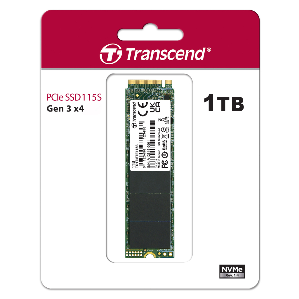 Накопичувач SSD M.2 2280 1TB Transcend (TS1TMTE115S) - фото 2 Накопичувач SSD M.2 2280 1TB Transcend (TS1TMTE115S) - фото 2