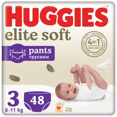 Підгузки Huggies Elite Soft 3 (6-11 кг) Mega 48 шт (5029053549293) - фото 1