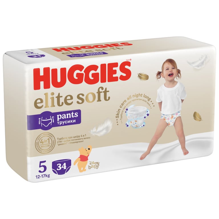Підгузки Huggies Elite Soft 5 (12-17кг) Mega 34 шт (5029053549354) - фото 2