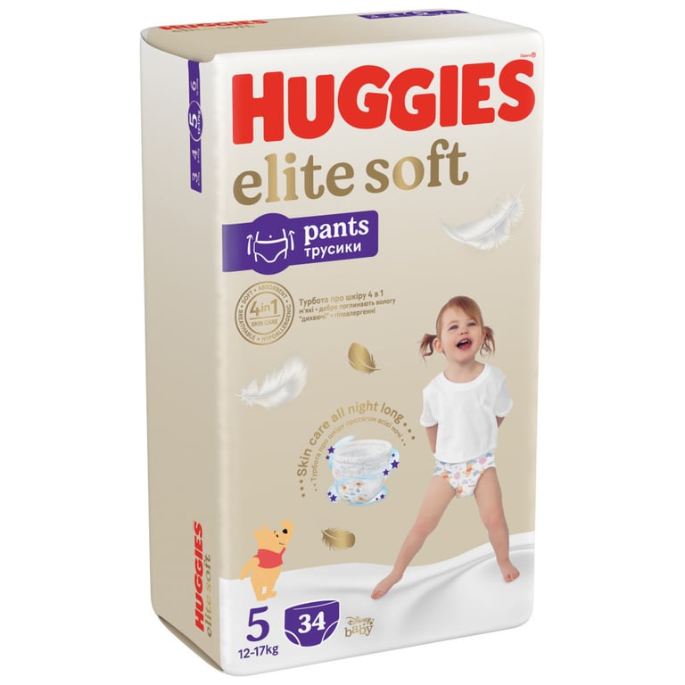 Підгузки Huggies Elite Soft 5 (12-17кг) Mega 34 шт (5029053549354) - фото 3