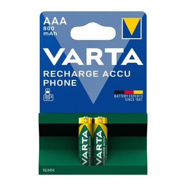 Акумулятор Varta Phone AAA 800mAh NI-MH * 2 (58398101402) - фото 1