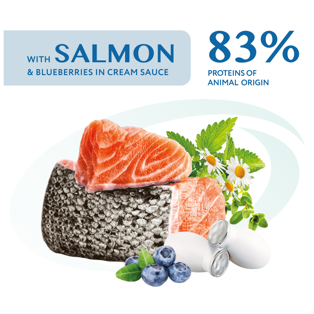 Вологий корм для собак Optimeal з лососем та лохиною в соусі 100 г (4820215369725) - фото 3 Вологий корм для собак Optimeal з лососем та лохиною в соусі 100 г (4820215369725) - фото 3