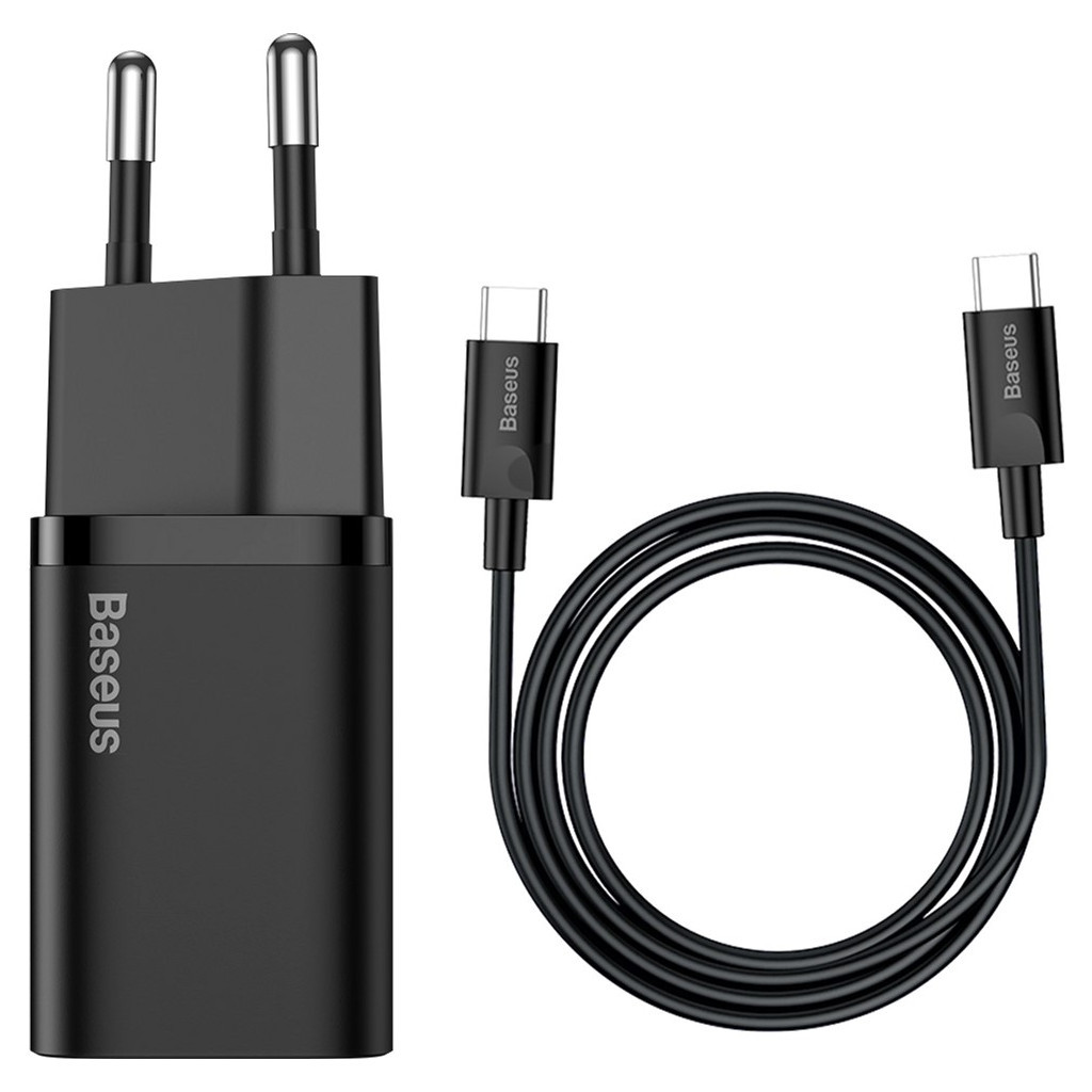 Зарядний пристрій Baseus 1xUSB 25W (USB-C) + Cable Type-C black (TZCCSUP-L01) - фото 7 Зарядний пристрій Baseus 1xUSB 25W (USB-C) + Cable Type-C black (TZCCSUP-L01) - фото 7