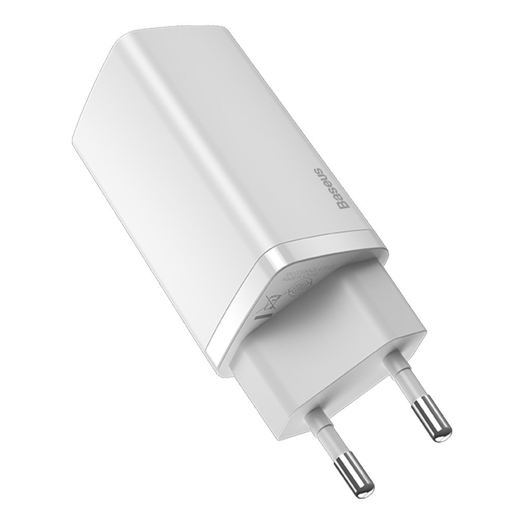 Зарядний пристрій Baseus 2xUSB 65W GaN (USB-C+USB-A) white (CCGAN2L-B02) - фото 3 Зарядний пристрій Baseus 2xUSB 65W GaN (USB-C+USB-A) white (CCGAN2L-B02) - фото 3