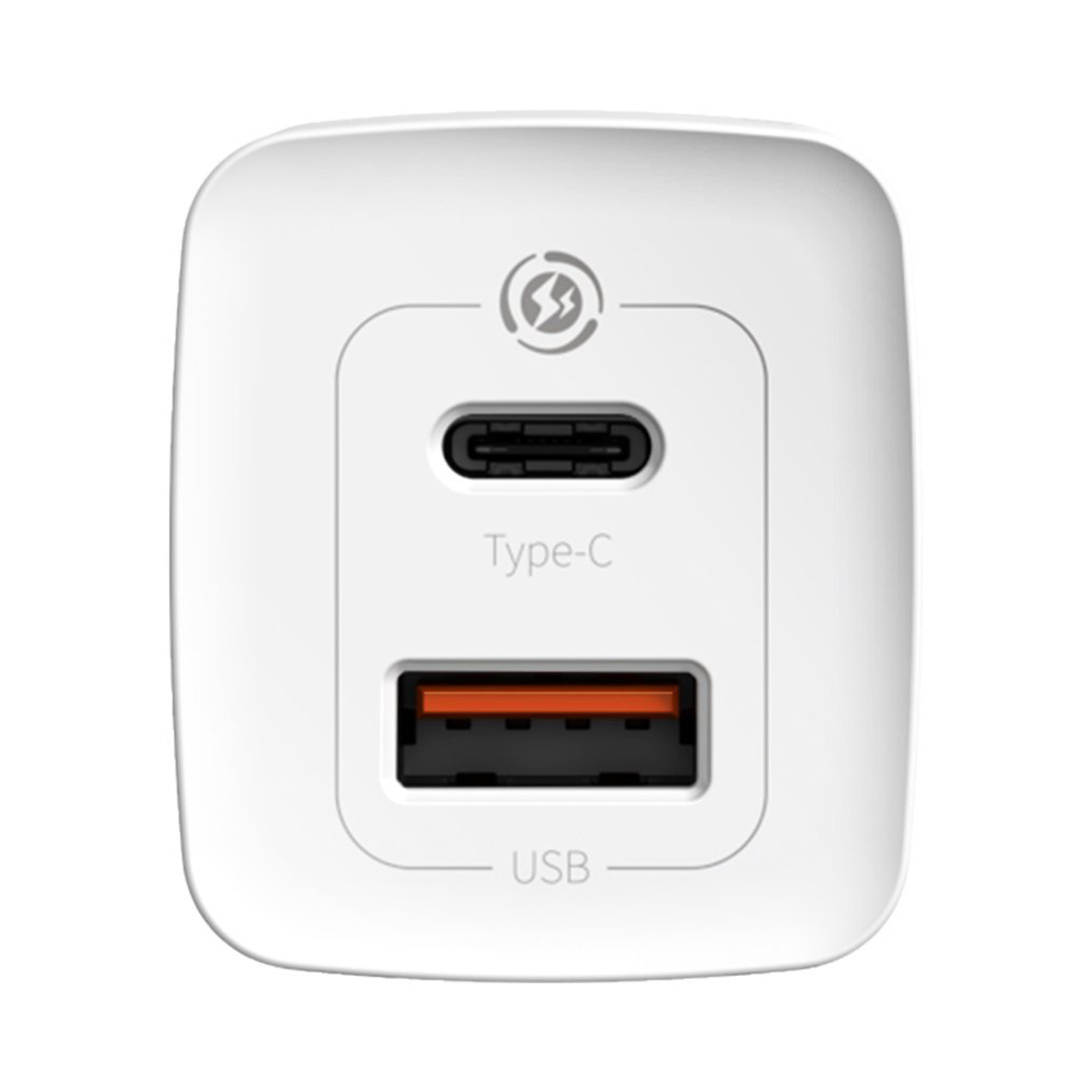 Зарядний пристрій Baseus 2xUSB 65W GaN (USB-C+USB-A) white (CCGAN2L-B02) - фото 4 Зарядний пристрій Baseus 2xUSB 65W GaN (USB-C+USB-A) white (CCGAN2L-B02) - фото 4