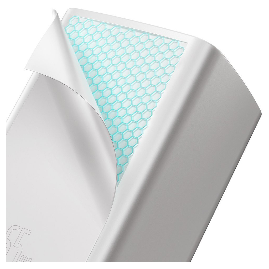 Зарядний пристрій Baseus 2xUSB 65W GaN (USB-C+USB-A) white (CCGAN2L-B02) - фото 6 Зарядний пристрій Baseus 2xUSB 65W GaN (USB-C+USB-A) white (CCGAN2L-B02) - фото 6