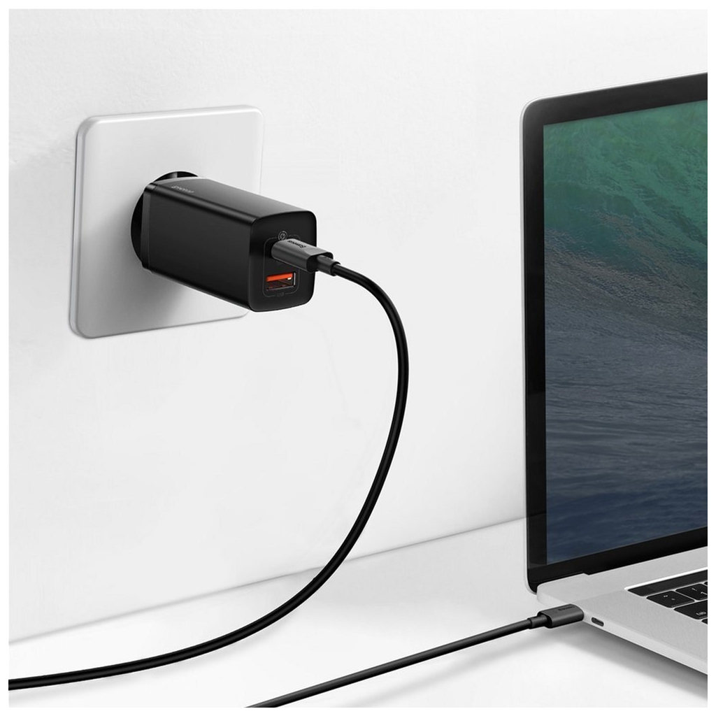 Зарядний пристрій Baseus 2xUSB 65W GaN (USB-C+USB-A) black (CCGAN2L-B01) - фото 8 Зарядний пристрій Baseus 2xUSB 65W GaN (USB-C+USB-A) black (CCGAN2L-B01) - фото 8