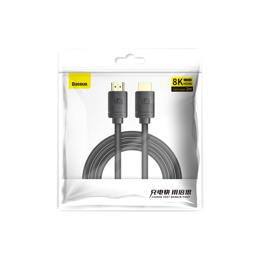 Кабель мультимедійний HDMI to HDMI 2.0m V2.1 Baseus (CAKGQ-K01) - фото 5 Кабель мультимедійний HDMI to HDMI 2.0m V2.1 Baseus (CAKGQ-K01) - фото 5