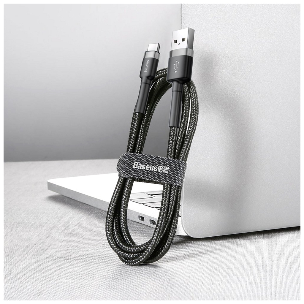 Дата кабель USB 2.0 AM to USB-C 3.0m 2A Gray-Black Baseus (CATKLF-UG1) - фото 2 Дата кабель USB 2.0 AM to USB-C 3.0m 2A Gray-Black Baseus (CATKLF-UG1) - фото 2