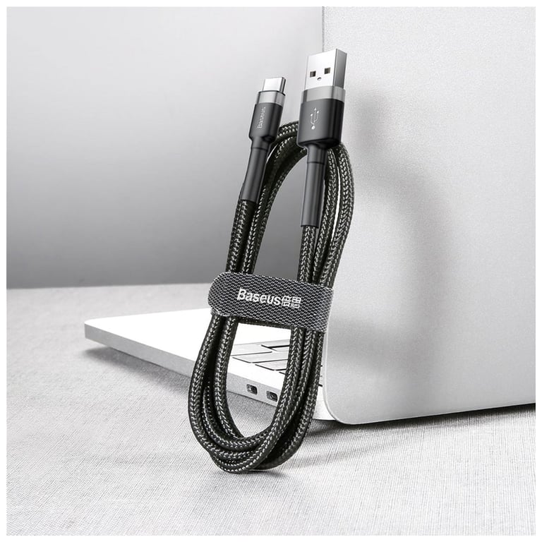 Дата кабель USB 2.0 AM to USB-C 3.0m 2A Gray-Black Baseus (CATKLF-UG1) - фото 2