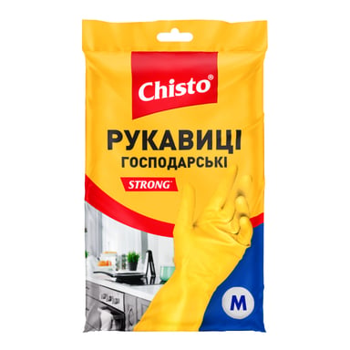 Рукавички господарські Chisto Strong Латексні 1 пара M (4820164153505) - фото 1