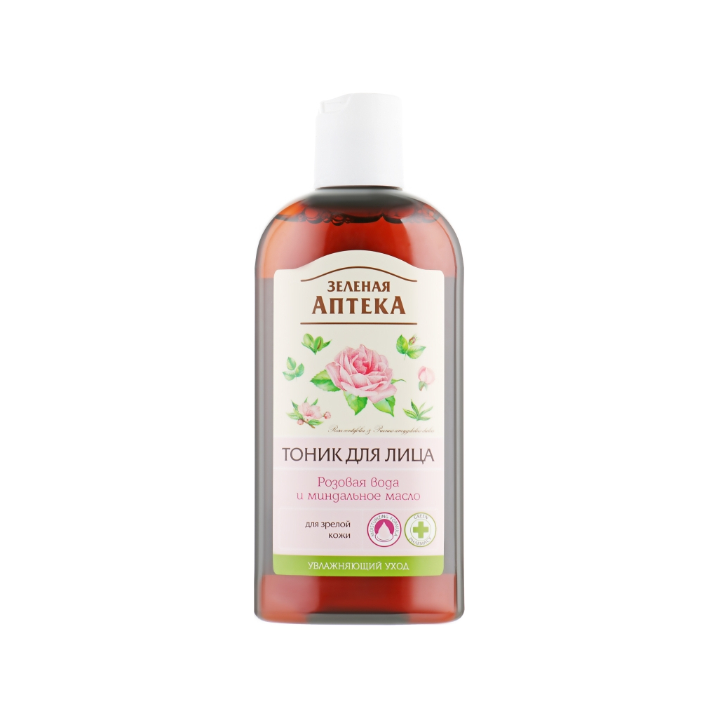 Тонік для обличчя Зелена Аптека Рожева вода та мигдальна олія 200 мл (4823015929694) Тонік для обличчя Зелена Аптека Рожева вода та мигдальна олія 200 мл (4823015929694)