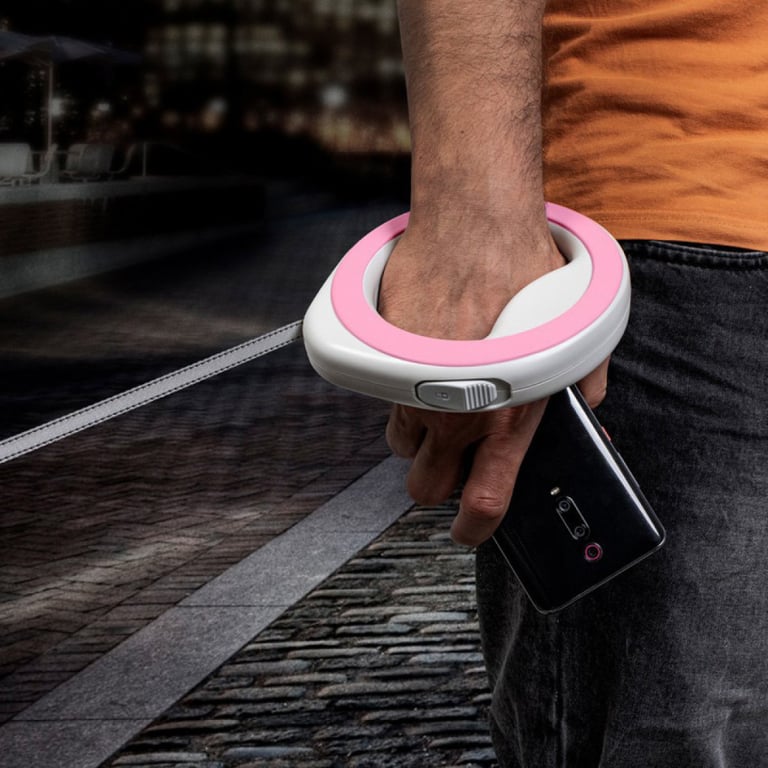 Повідець для собак WAUDOG R-leash світловідбиваюча стрічка XS-M до 40 кг 2.9 м рожевий (81277) - фото 8