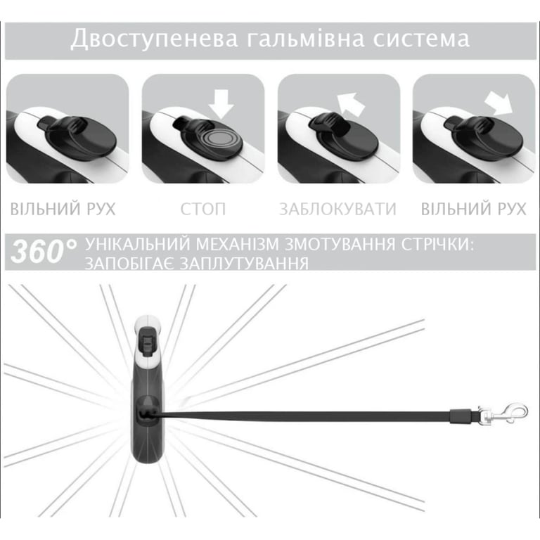 Повідець для собак WAUDOG R-leash Авокадо світловідбиваюча стрічка S 5 м (8124-0048-01) - фото 4