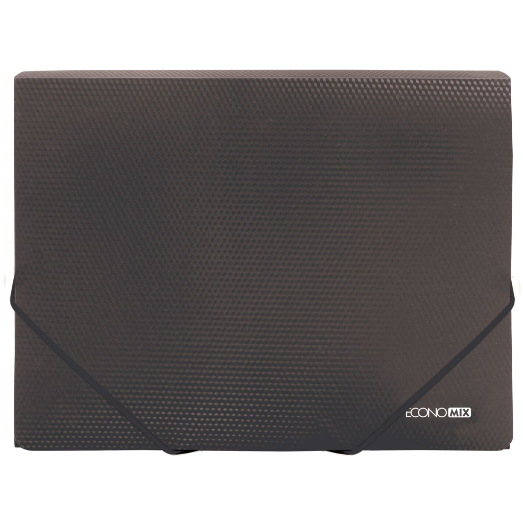 Папка на резинках Economix А4 фактура "помаранч", чорна (E31601-51) - фото 1 Папка на резинках Economix А4 фактура "помаранч", чорна (E31601-51) - фото 1