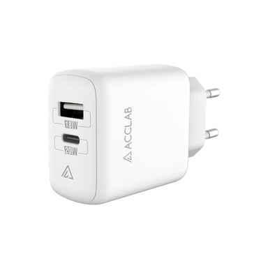 Зарядний пристрій ACCLAB AL-TC220 (1xUSB, 1xType-C) (1283126556494) - фото 1