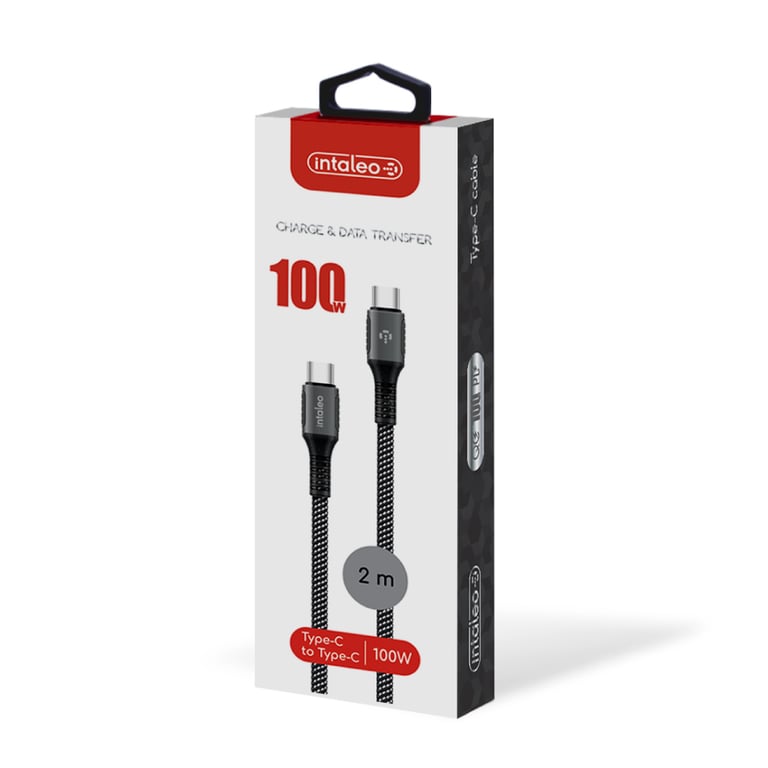 Дата кабель USB-C to USB-C 2.0m CBGPD100WTT2 100W Intaleo (1283126559570) - фото 2
