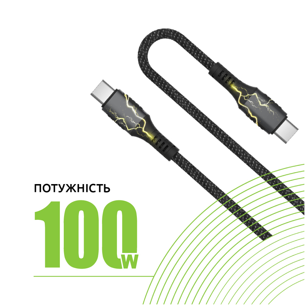 Дата кабель USB-C to USB-C 2.0m CBGPD100WTT2 100W Intaleo (1283126559570) - фото 4 Дата кабель USB-C to USB-C 2.0m CBGPD100WTT2 100W Intaleo (1283126559570) - фото 4