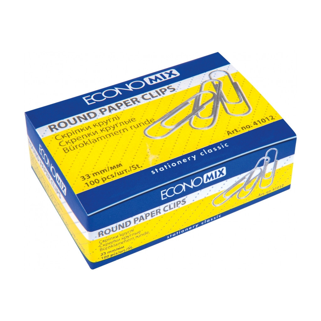 Скріпки канцелярські Economix 33 мм кругла, 100шт (E41012) Скріпки канцелярські Economix 33 мм кругла, 100шт (E41012)