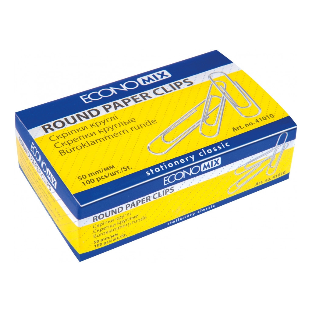 Скріпки канцелярські Economix 50 мм кругла, 100 шт (E41010) Скріпки канцелярські Economix 50 мм кругла, 100 шт (E41010)