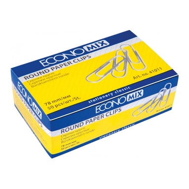 Скріпки канцелярські Economix 78 мм кругла, з насічкою , 50шт (E41011) - фото 1
