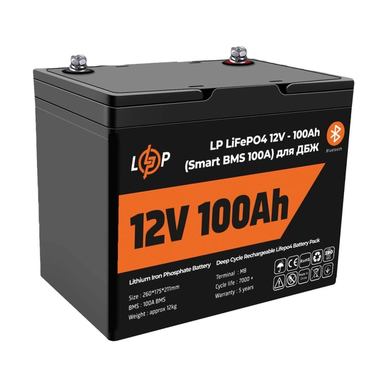 Батарея LiFePo4 LogicPower 12.8V - 100 Ah (1280Wh) (20197) - фото 1