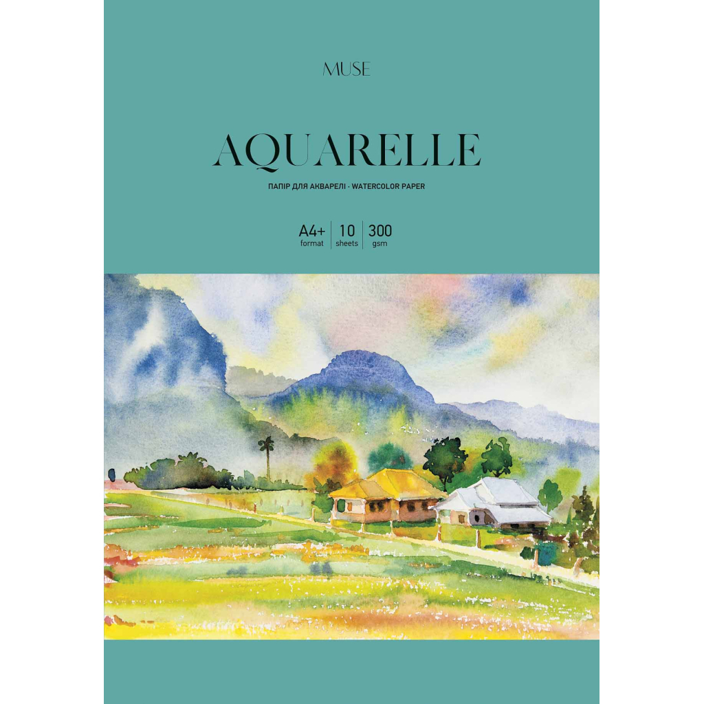 Папір для малювання Школярик для акварелі MUSE, A4 10 аркушів 300г/м2 (PD-A4-076) Папір для малювання Школярик для акварелі MUSE, A4 10 аркушів 300г/м2 (PD-A4-076)