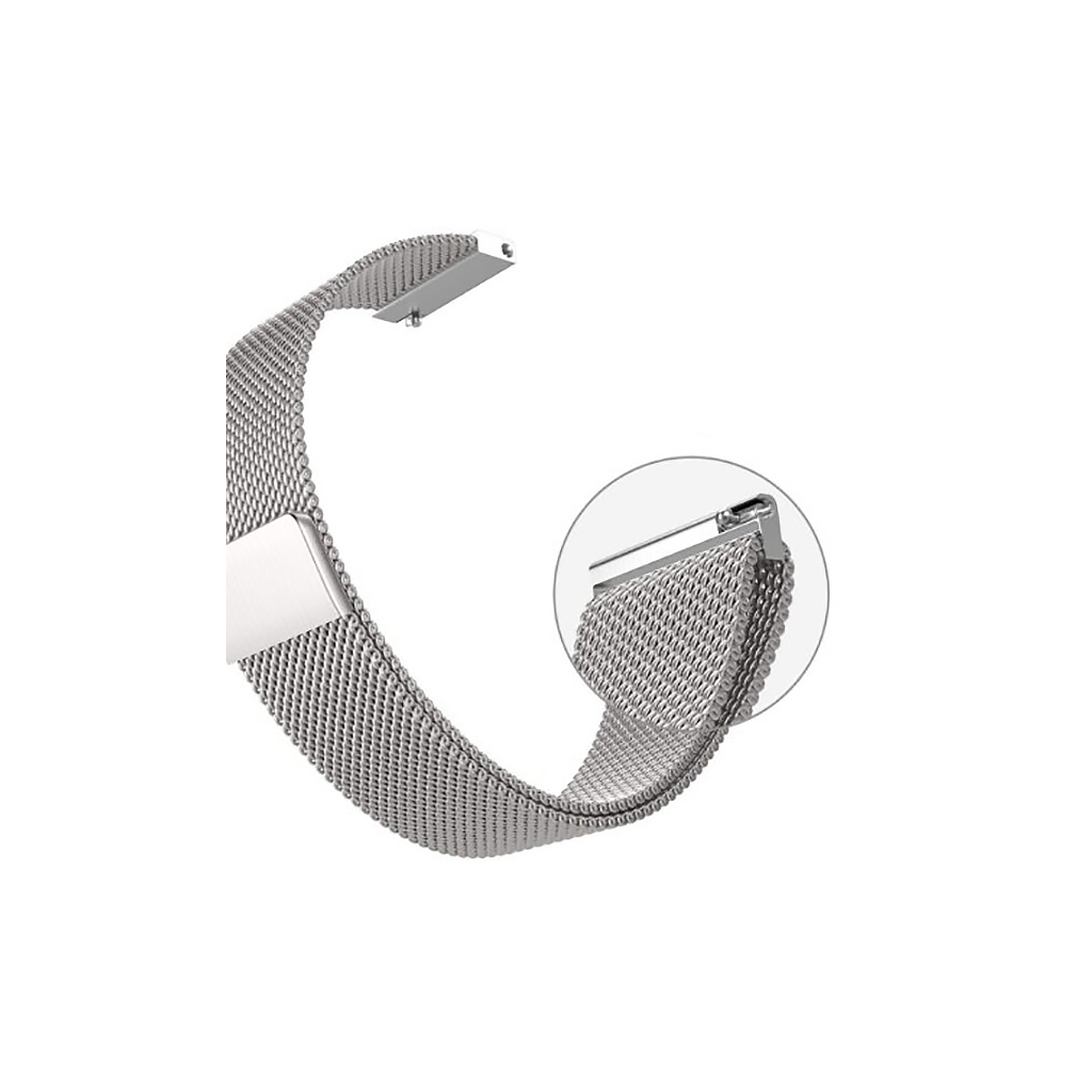 Ремінець до смарт-годинника BeCover Milanese Style для Samsung Galaxy (20mm)/Watch 5/ Watch 4.../Gear S2 Classic/Gear Sport Silver (707675) - фото 5 Ремінець до смарт-годинника BeCover Milanese Style для Samsung Galaxy (20mm)/Watch 5/ Watch 4.../Gear S2 Classic/Gear Sport Silver (707675) - фото 5