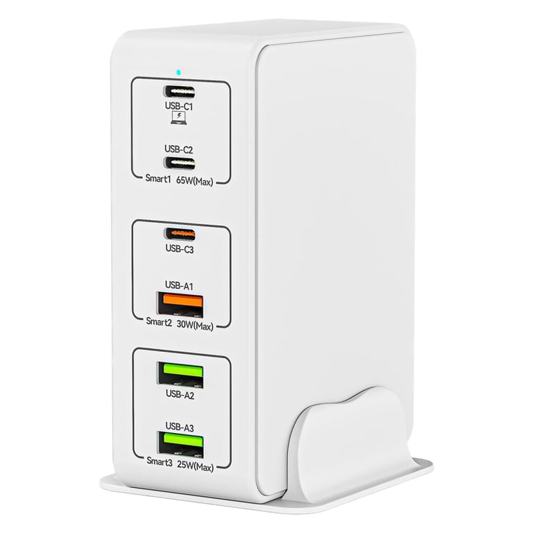 Зарядний пристрій XoKo QC-490 6 ports 120W 3xType-C (QC-490-WH) - фото 1
