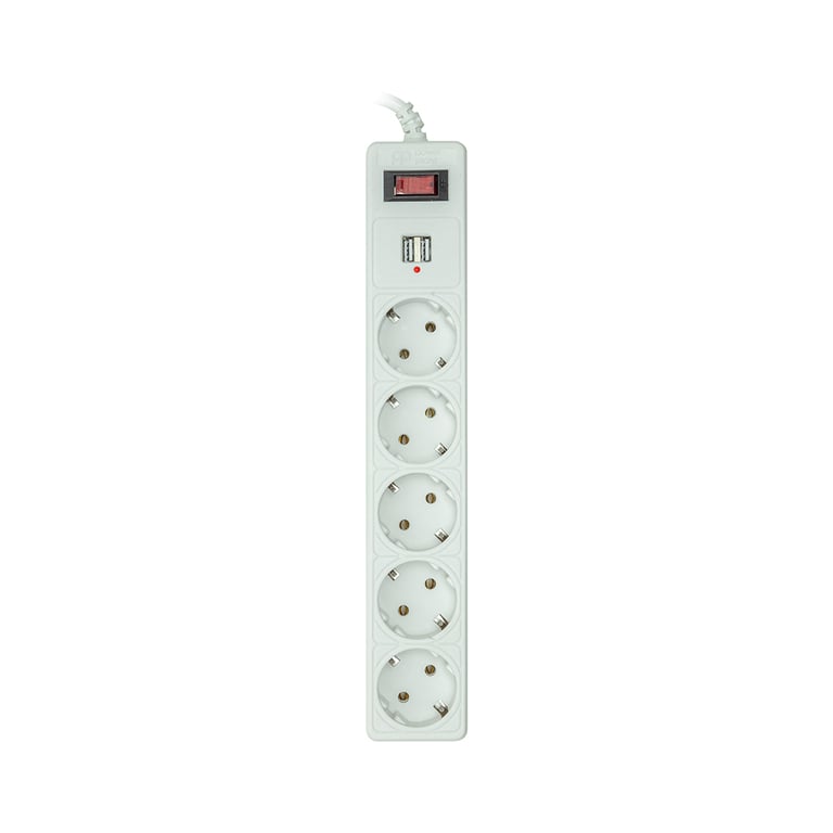 Мережевий фільтр живлення PowerPlant 5м, 5 розеток, USB 2.1A (JY-1056U/5) (PPSA10M50S5U) - фото 2