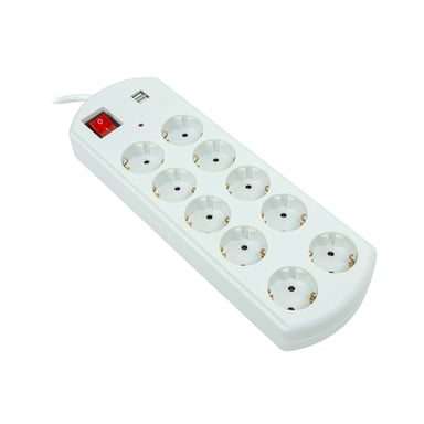 Мережевий фільтр живлення PowerPlant 10м, 10 розеток, USB, євро, 100% мідь (YS-N6065/10) (EX610563) - фото 1
