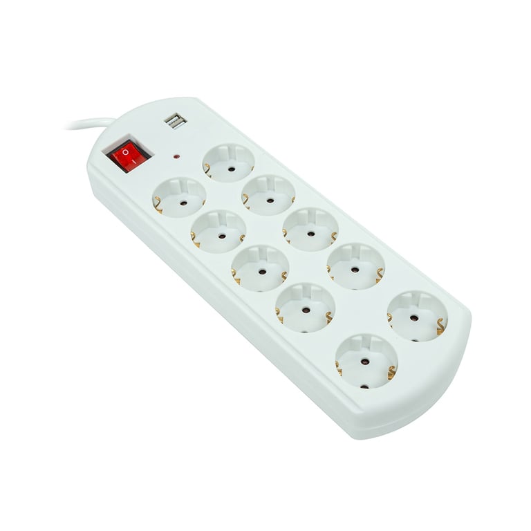 Мережевий фільтр живлення PowerPlant 10м, 10 розеток, USB, євро, 100% мідь (YS-N6065/10) (EX610563) - фото 1
