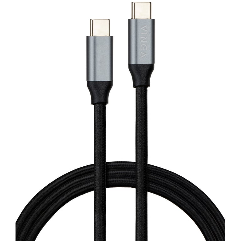 Дата кабель USB-C to USB-C 1.5m USB3.2 Gen2 100W 10GBps Nylon Vinga (VCPDCU3215) - фото 1