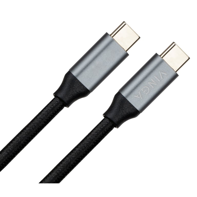 Дата кабель USB-C to USB-C 1.5m USB3.2 Gen2 100W 10GBps Nylon Vinga (VCPDCU3215) - фото 2