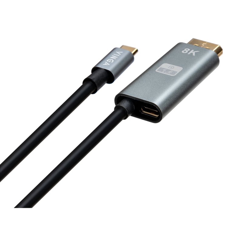 Кабель мультимедійний USB-C to DisplayPort 1.5m v1.4 8K60Hz PD 100W port Vinga (VCPVCCD1415PD) - фото 2