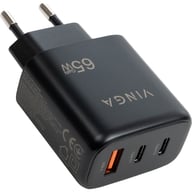 Зарядний пристрій Vinga GaN 65W PD+QC 2C1A ports Wall Charger (VCPCHCCA65B) - фото 3