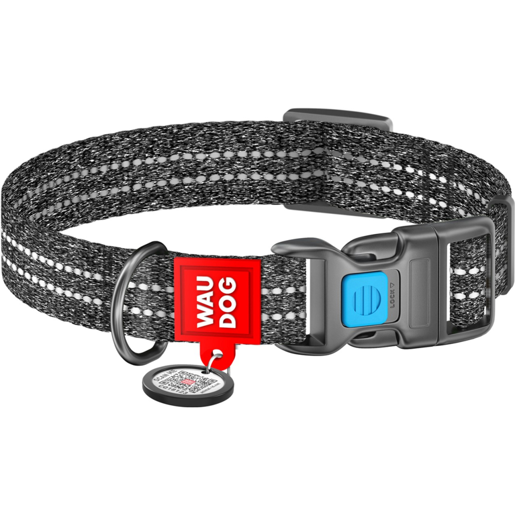 Нашийник для тварин WAUDOG Re-cotton з QR паспортом світловідбивний Ш 25 мм Д 33-49 см сірий (029211) - фото 1 Нашийник для тварин WAUDOG Re-cotton з QR паспортом світловідбивний Ш 25 мм Д 33-49 см сірий (029211) - фото 1