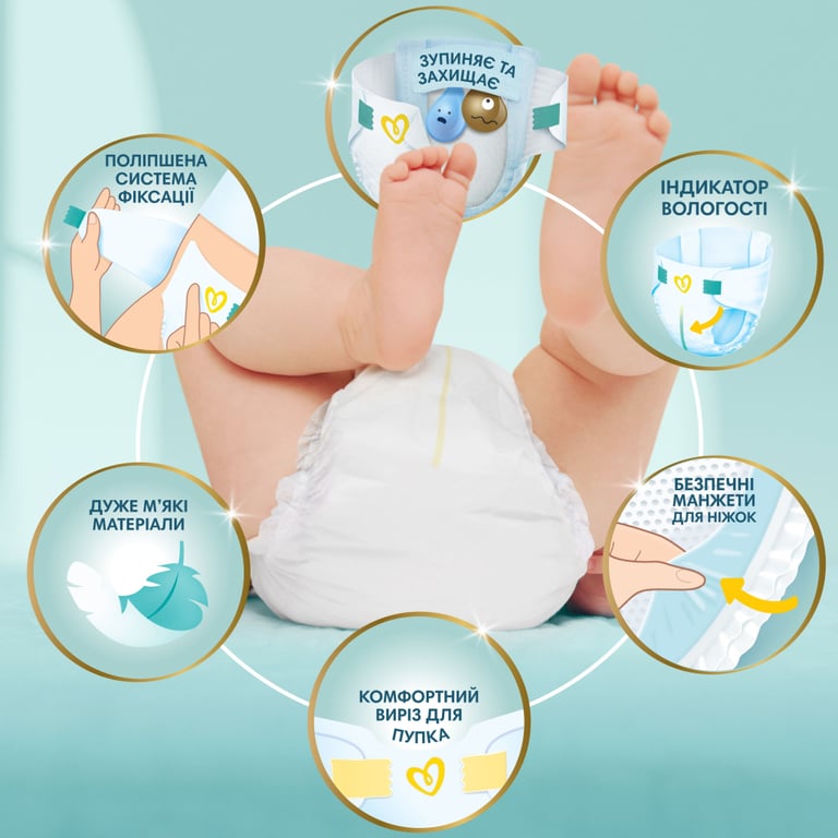 Підгузки Pampers Premium Care Розмір 4 (9-14 кг) 174 шт (8006540855935) - фото 3